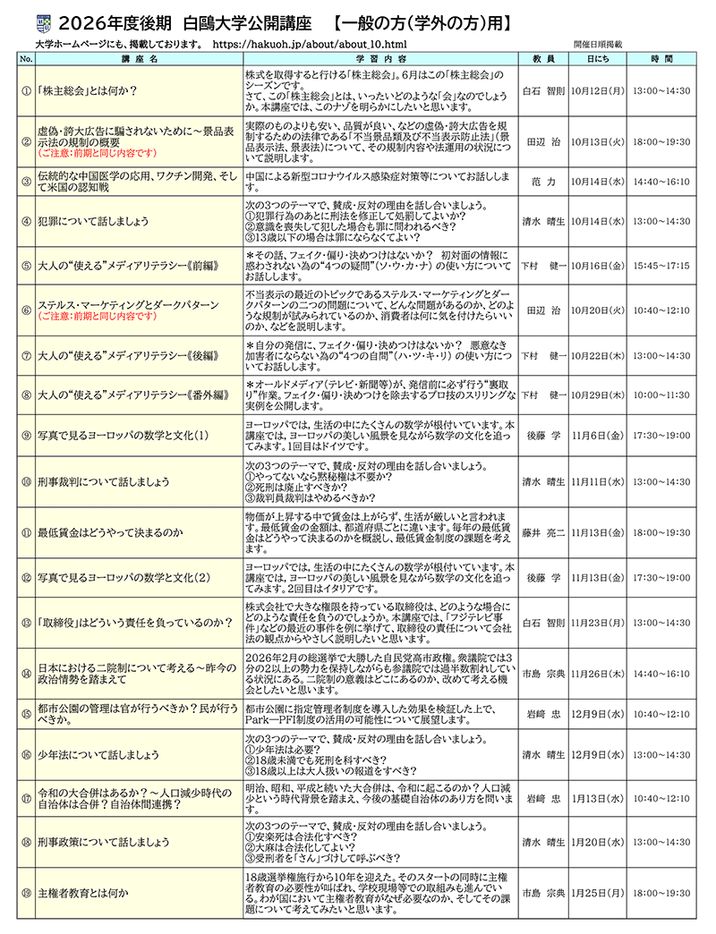 白鴎大学公開講座画像１